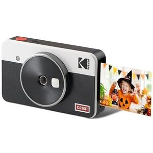 KODAK Mini Shot 2 Retro 4PASS 2-in-1 instant camera en fotoprinter (5,3 x 8,6 cm) + 8 vellen, wit