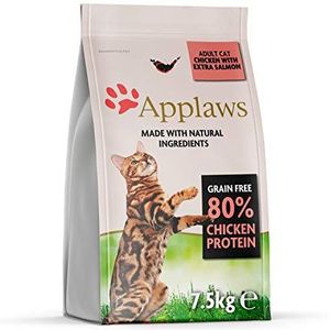 Applaws Complete Natuurlijke Droge Kattenvoeding Kip met Extra Zalm voor Volwassen Katten - 7.5 kg Hersluitbare Zak