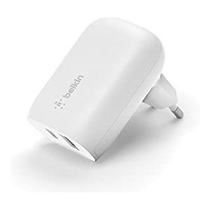 Belkin 37 W Usb Type-C Pps Pd 2-Poorts Wandlader, 25 W Power Delivery Usb-C-Poort En 13 W Usb-A-Poort Voor Het Snelladen Van O.A. Samsung Galaxy S23, S22, Ultra, Plus, Note 20, Iphone 14, 13 En Meer