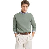 GANT - Cotton Pique C-Neck Trui - Kalamata Green - Regular Fit