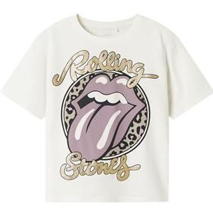 NAME IT Meisjes Nkfsuka Rollings Ss Nreg Top Box Unv, Cloud Dancer, 146 cm/152 cm, Cloud Danser, 146-152