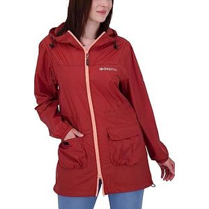 Deproc Active Lynn Regenjas voor dames, met capuchon, waterdicht, weerbestendig, windbreaker, overgangsjas, ketchup, 38