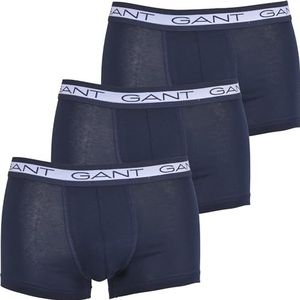 GANT Basic Trunk 3-pack boxershort voor heren, marineblauw, standaard, marineblauw