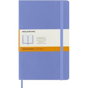 Moleskine - Classic Notebook, Ruled Notebook, Soft Cover and Elastic Closure, Size Large 13 x 21 cm, Colour Hydrangea Blue, 240 Pages