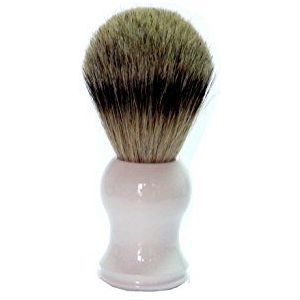 Golddachs Scheerkwast, 100 procent haarborstel, handvat van wit kunststof, 1 stuk