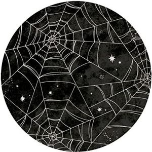 AMSCAN 8 papieren borden spinnenweb 23 cm - zwart