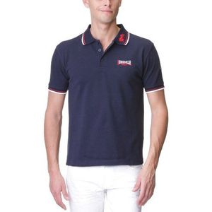 Lonsdale heren poloshirt met korte mouwen Lion, blauw (blauw/rouge/blanc), X-Large