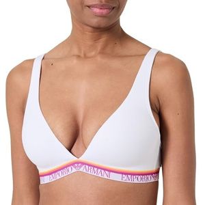 EMPORIO ARMANI Vrouw Logo Band Gewatteerde Driehoek BH Wit M, Wit, M
