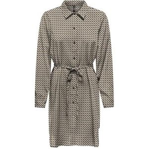 Onlnova Life VIS L/S Shirt Dress AOP, Chipmunk/Aop: 588 Breaker Geo, XS