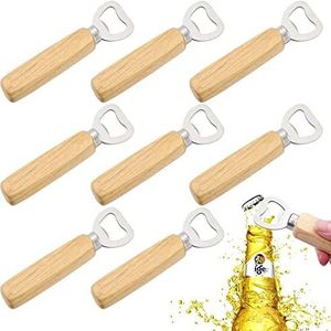 8pcs Bottle Opener, Corkscrew with Wooden Handle, Beer Opener, Bottle Opener Wood for Men, Great Gift for Home, Bar, Party, Patio, Cab ASIN