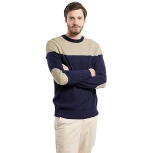 Armor Lux J7 Deauville Jacquard trui met lange mouwen, Marine Deep/Wit/Samoan S, XL