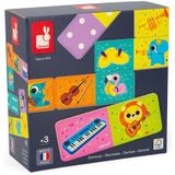 Janod Dominós muziekinstrumenten - Educatief spel Mijn eerste domino - Ontwikkeling van woordenschat en concentratie - Plantaardige inkt - Franse productie - Vanaf 3 jaar - J02623