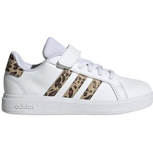 adidas Grand Court 2.0 El C Kinderschoenen, uniseks, Ftwr White Magic Beige Mat Goud, 35 EU