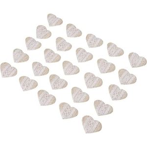 Furlanis - Decoratieve harten voor decoraties en geschenkverpakkingen - optisch wit, 25 stuks