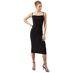 TRENDYOL - Damesjurk - Zwart - Midi - Nauwsluitend Design