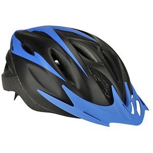 FISCHER Fietshelm voor volwassenen, fietshelm, mountainbike-helm, cityhelm sportief, S/M, 54-59 cm, zwart/blauw, met verlicht binnenringsysteem