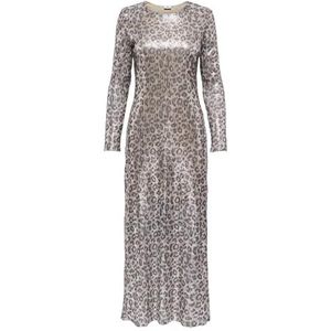 JDY - A-lijn Jurk - Bruin - Panterprint - Met Pailletten