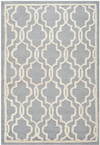 Safavieh - Elle - Vloerkleed - Zilverkleurig/Ivoorkleurig - 152 x 91 cm - Wol