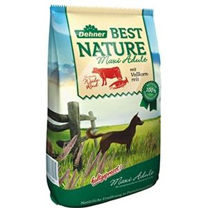 Dehner Best Nature Maxi Adult Hondenvoer, droogvoer zonder granen, suikervrij, voor volwassen honden van grote rassen, rund/zalm, 5 kg