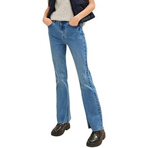 TOM TAILOR Denim Dames Slim fit jeans met omslag 1034175, 10119 - Used Mid Stone Blue Denim, 31