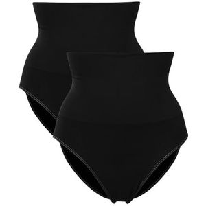 belly cloud Model-up basic set shapewear-onderbroek voor dames, Zwart met contrasterende naad, wit, S