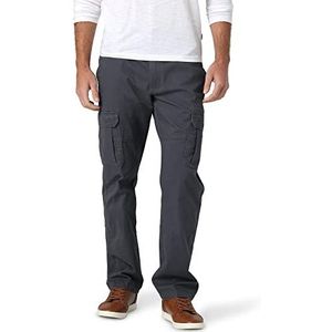 Wrangler Authentics Heren Relaxed Fit Stretch Cargo Broek Casual, Antraciet Twill, 40W / 30L