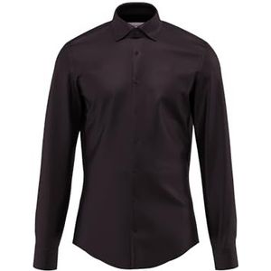 Seidensticker - Herenoverhemd - Zwart - 100% Katoen - Slim Fit