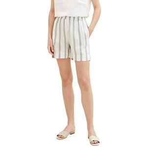TOM TAILOR Dames 1036640 Bermuda Shorts, 31948-Offwhite Brown Vertical Stripe, 36, 31948 - Offwhite Brown Vertical Stripe, 36