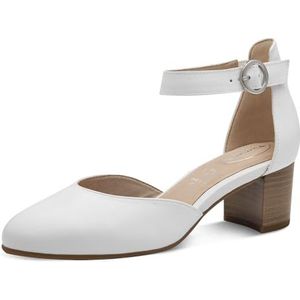 TAMARIS Comfort Damesriem van leer, elegante pumps, wit nappa, 38 EU, Witte Nappa, 38 EU