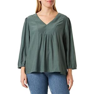 KAFFE Damesblouse V-hals Gathered Details Lange Mouwen, Balsam Green, 42