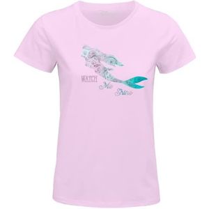 cotton division T-shirt voor dames, Roze, L