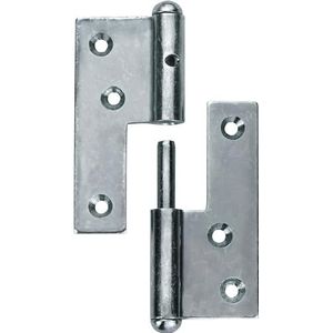 Connex Deur-opschroefbanden - 160 mm links verzinkt deurscharnier/scharnier om vast te schroeven/deurband/deursluiting/deurbeslag/DYB2006581, blauw verzinkt