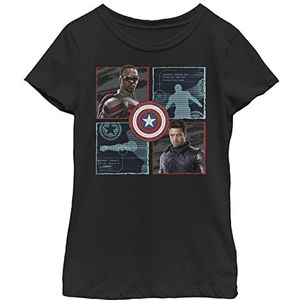 Marvel Meisjes korte mouw Classic Fit T-shirt, zwart, 116 cm