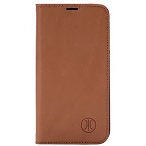 JT Berlin BookCase Tegel lederen hoesje compatibel met Apple iPhone 14 Pro [premium flip case, standfunctie, EC-kaartsleuven, magnetische sluiting] cognac