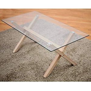 DRW DRW097714 salontafel met sokkel van hout, 110 x 43 x 60 cm, zilverkleurig, afmetingen: 110 x 43 x 60 cm