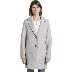 TOM TAILOR Dames Losse bouclé-jas 1020592, 24050 - Mid Grey Melange, L