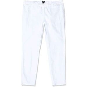 Ulla Popken Dames jeggings Sienna, stretch, riemlussen broek, sneeuwwit, 47W x 32L