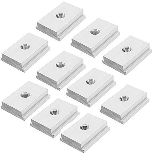 Belupai T-Track-schuifmoer, 10 stuks, M6 en M8, T-sleufmoer, voor houtbewerking, gereedschapssleufbevestiging