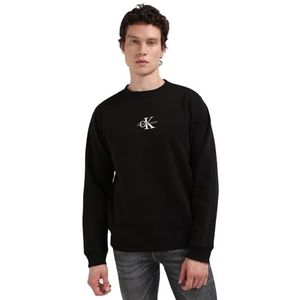 Calvin Klein Jeans Monologo sweatshirts met ronde hals voor heren, zwart., M