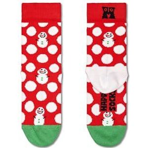 Happy Socks Snowman, Kleurrijke en Leuke, Sokken voor kinderen, Groente-Rood-Wit (4-6Y)