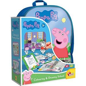 Lisciani Giochi - Peppa Pig Colouring & Drawing School, rugzak, bord, handmatig, kwasten, scenario's, stickers, meerkleurig, 95841
