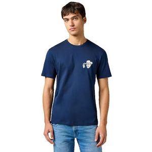 Wrangler Heren Small Graphic Tee T-shirt, Donkerblauw, L