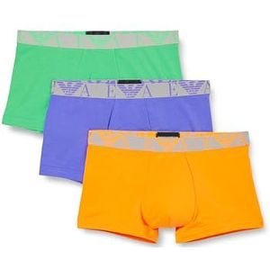 Emporio Armani Heren 3-Pack Trunk, Fluo Oranje/Fluo Groen/Fluo Violet, S, Fluo Oranje/Fluo Groen/Fluo Violet, S