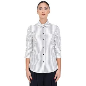 Pinko CECROPE Popeline BASTONETTO Stretch overhemd met knopen van metaal, Z1_wit/zwart, 34 NL