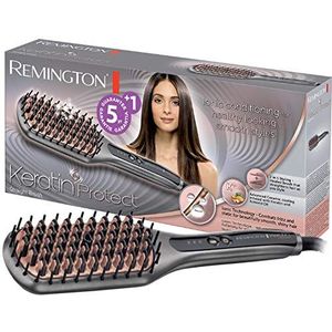 Remington Stijlborstel Keratin Protect (Zacht Glanzend Haar, Steilen, Verrijkt met Keratine En Amandelolie, Volume Behoudend, Haarborstel En Stijltang In 1) CB7480