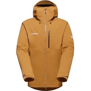 Mammut Heren hardshell jas uit de serie Alto Guide, XL, oranje, capuchonjas, functionele jas, van DRYtechnology 3L, brick-black, XL