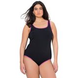 Ulla Popken - Badpak - Eosine / Zwart - Soft Cup - Met Beugel