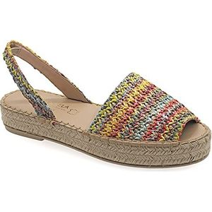 40 Multicolored 3 Emmanuela Kleurrijke Espadrilles gemaakt van gebreide grazende, centrale boho chique slingback zomer schoenen, hoogwaardige slip-on peep-teen espadrilles, handgemaakt en hand genaaid in Griekenland