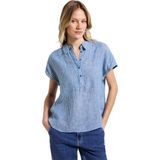 Street One Dames Gestreept linnen overhemd blouse in Blauw, in size: 36
