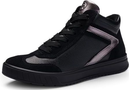ARA - Sneakers Hoog - Zwart - Effen - Uitneembare Zool